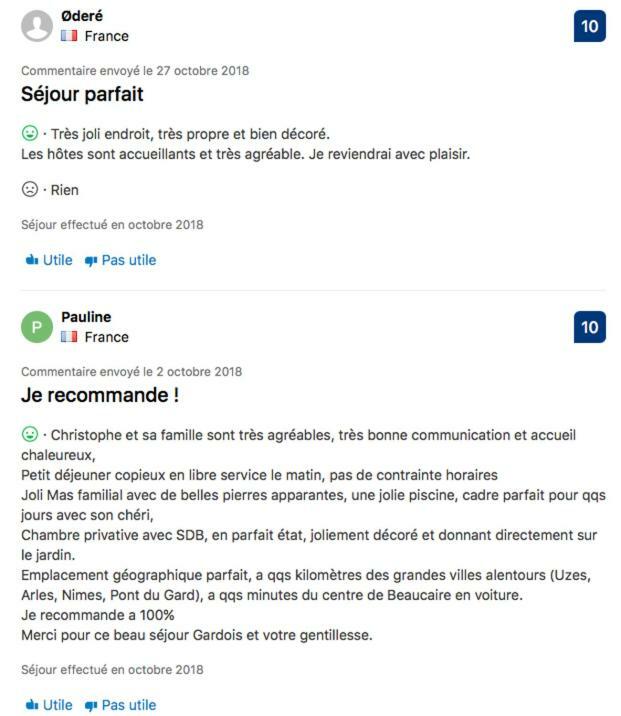 Mas Guiraud, Le Coquet Bed and Breakfast Beaucaire  Buitenkant foto